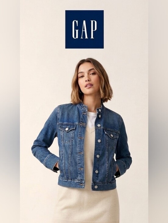 GAP Jackets & Blazers - GAP Women's Medium Blue Denim Jacket with Stand Collar Like New ❤️